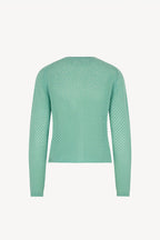 Cardigan Rete in Puro Cashmere Acqua
