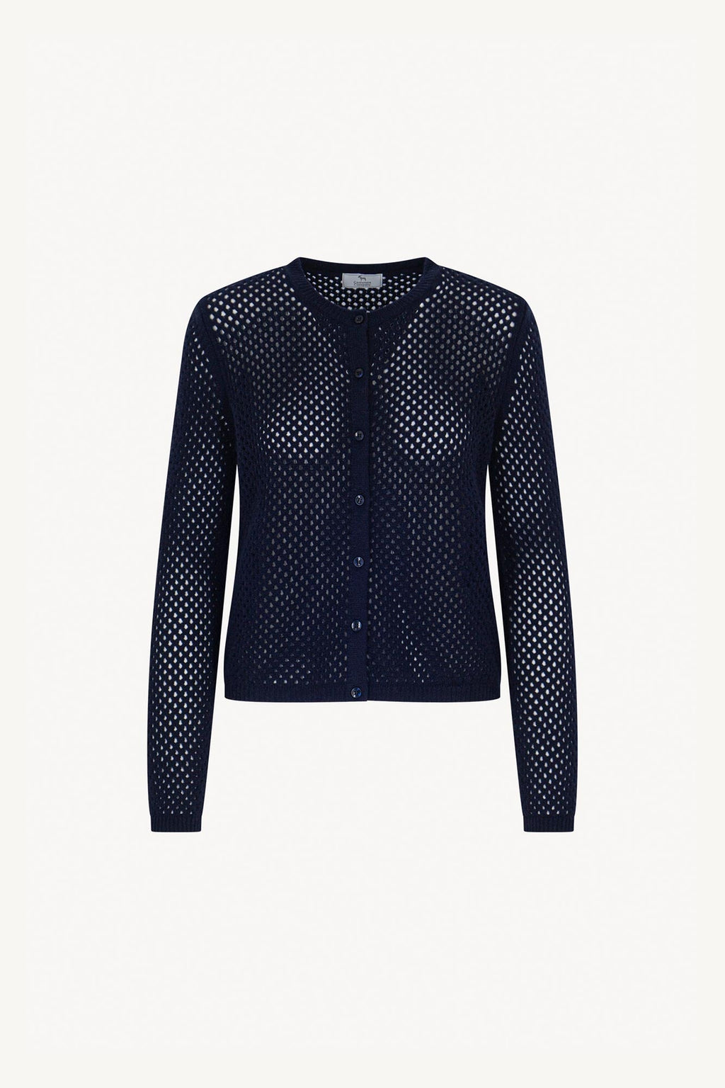 Cardigan Rete in Puro Cashmere Blu Notte