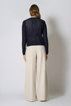 Cardigan Rete in Puro Cashmere Blu Notte