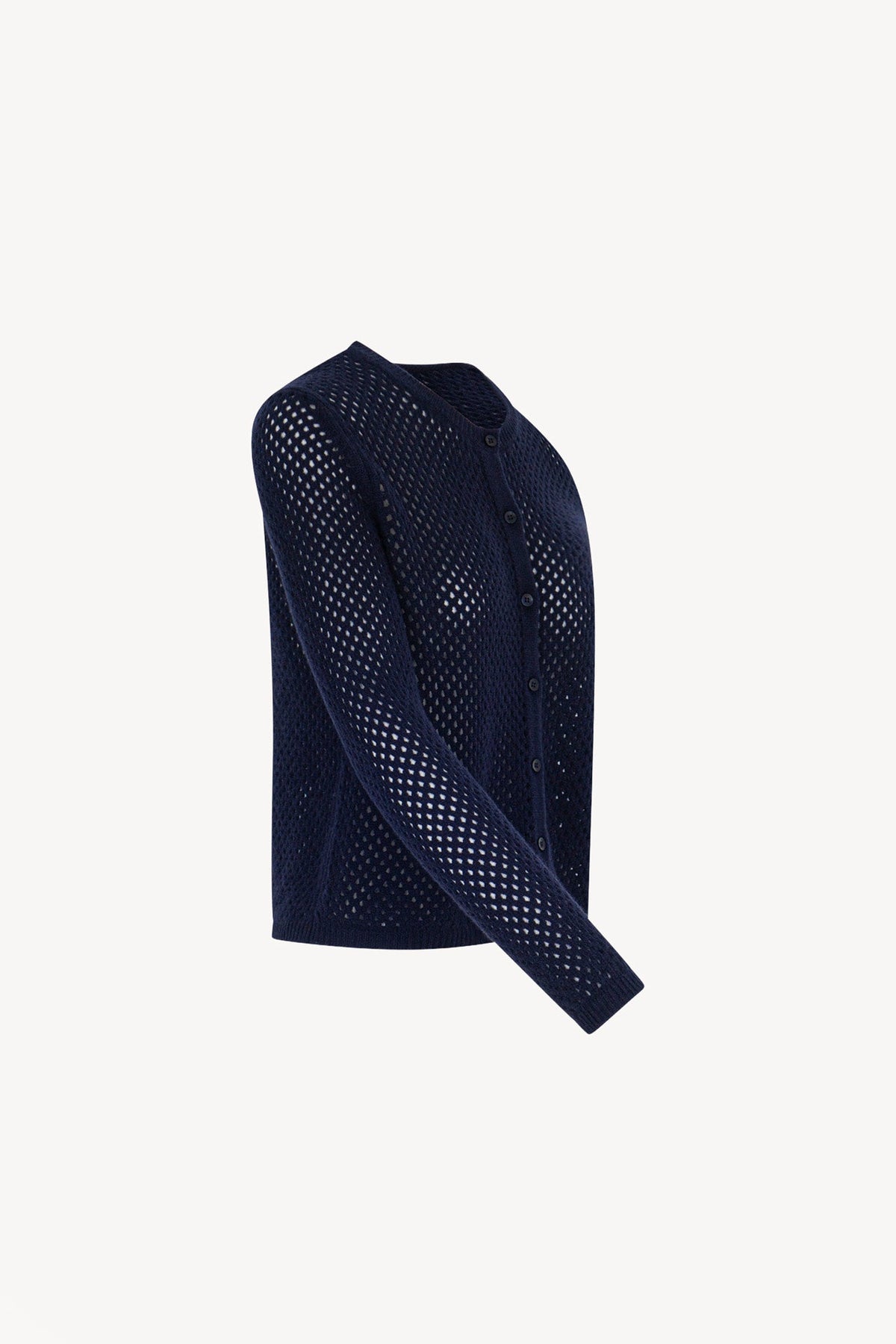 Cardigan Rete in Puro Cashmere Blu Notte