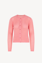 Cardigan Rete in Puro Cashmere Rosa Confetto