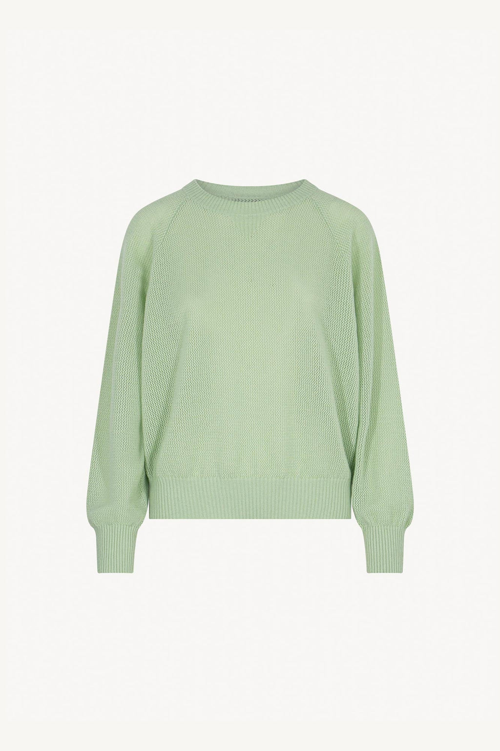Felpa Rete in Puro Cashmere Verde Pastello