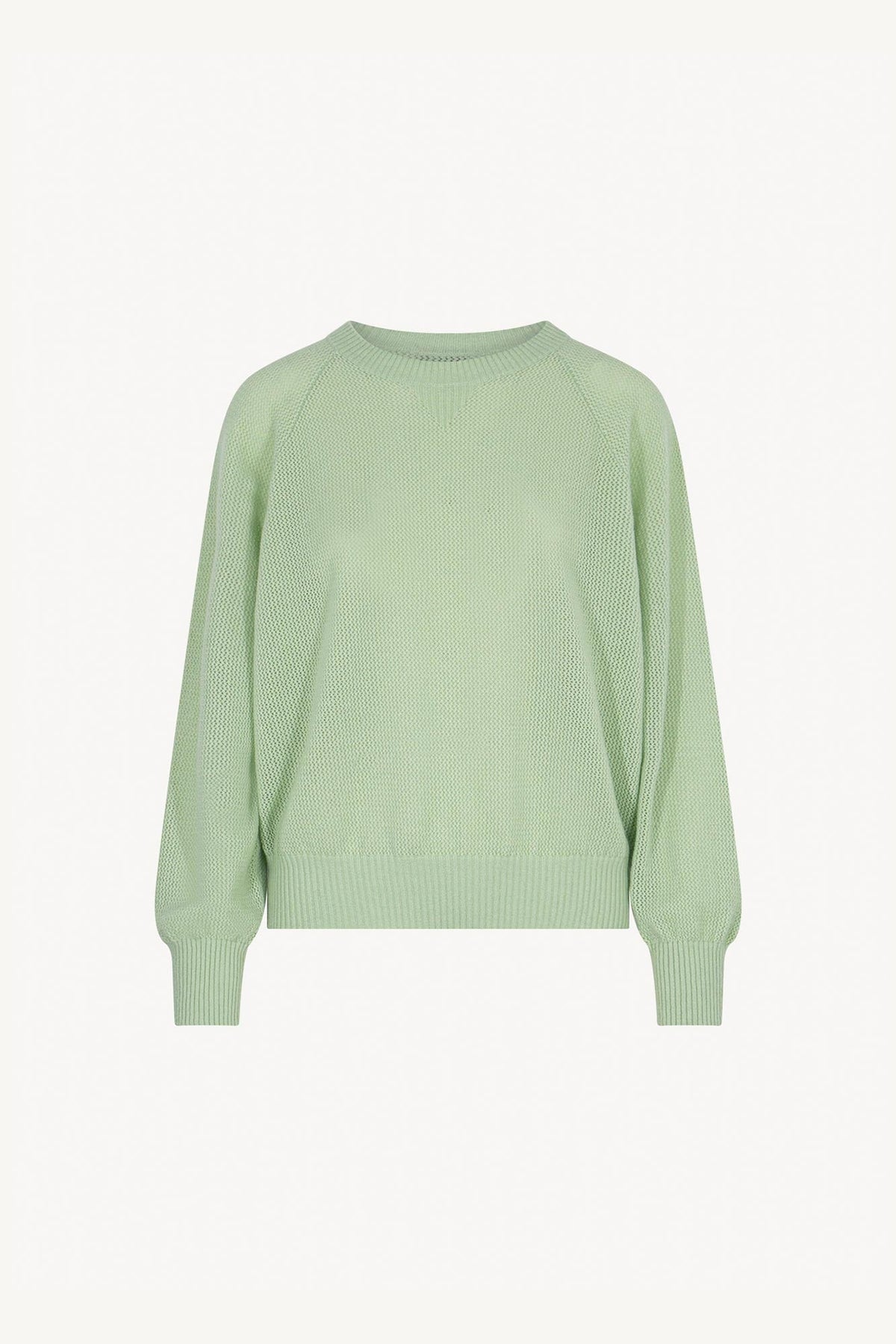 Felpa Rete in Puro Cashmere Verde Pastello