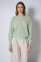 Felpa Rete in Puro Cashmere Verde Pastello