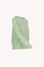 Felpa Rete in Puro Cashmere Verde Pastello