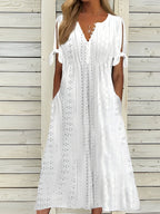 Elena - Abito midi boho con dettagli cut-out