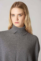 Cappa a Collo Alto con Spacchetto in Puro Cashmere Derby
