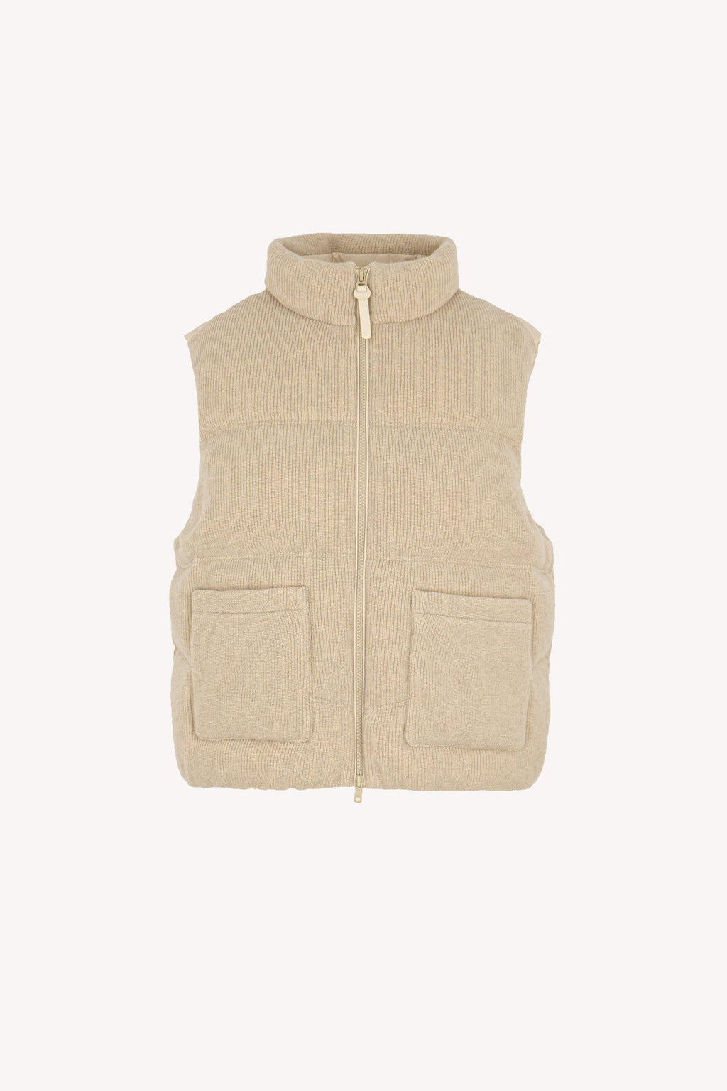 Piumino Smanicato Unisex in Cashmere Avena