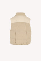 Piumino Smanicato Unisex in Cashmere Avena