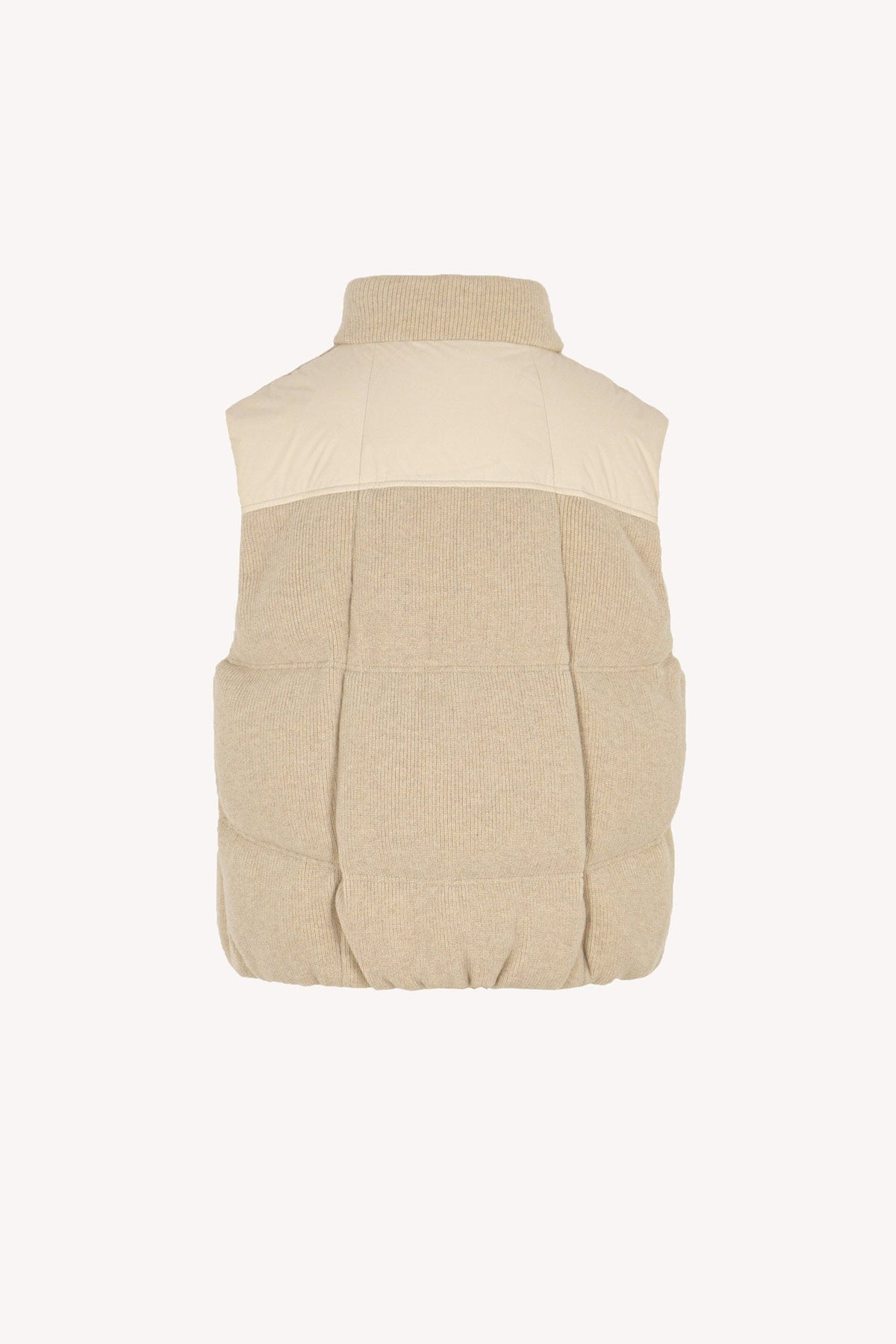 Piumino Smanicato Unisex in Cashmere Avena
