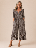 HAZEL | LEAF PRINT WIDE-LEG JUMPSUIT