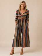 HAZEL | LEAF PRINT WIDE-LEG JUMPSUIT