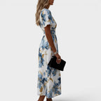 DENISE | FLORAL WRAP MIDI DRESS