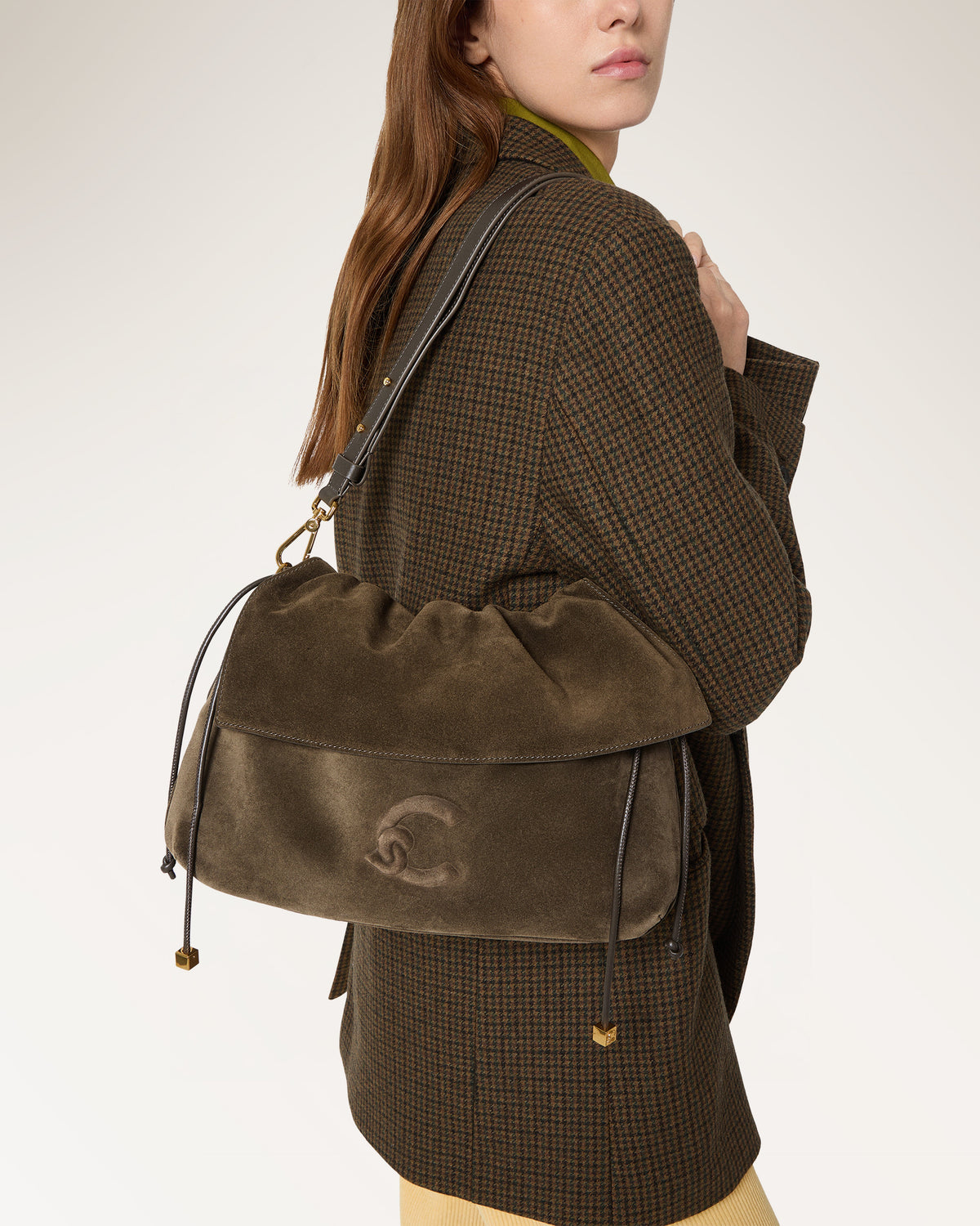 Handbag Suede Le. Fango