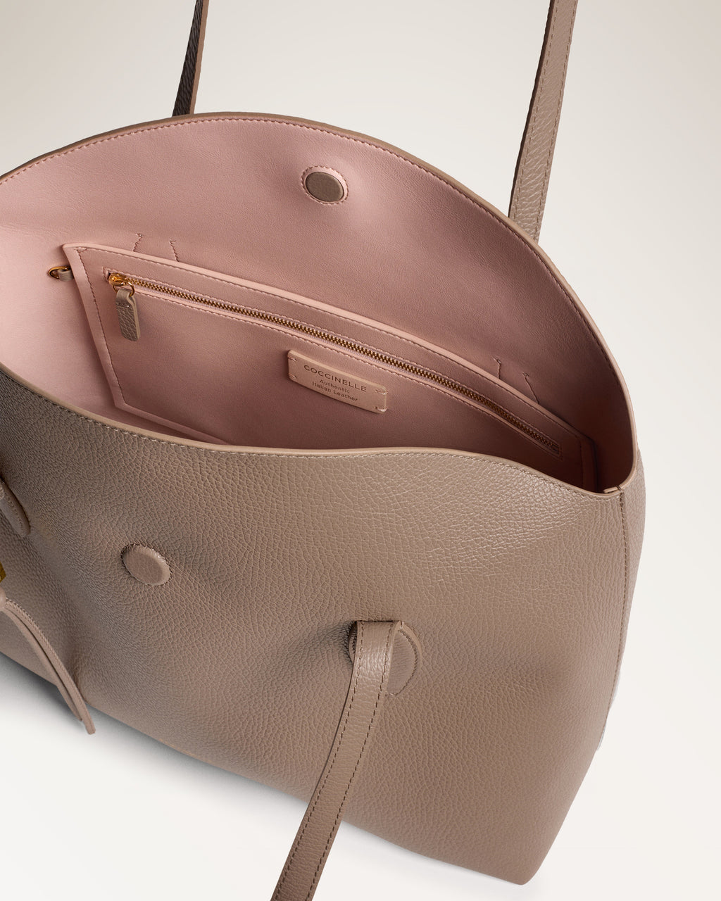 Handbag Grained Warm Taupe