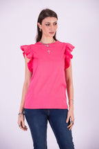 SILVIAN HEACH T-SHIRT MANICA ARRICCIATA