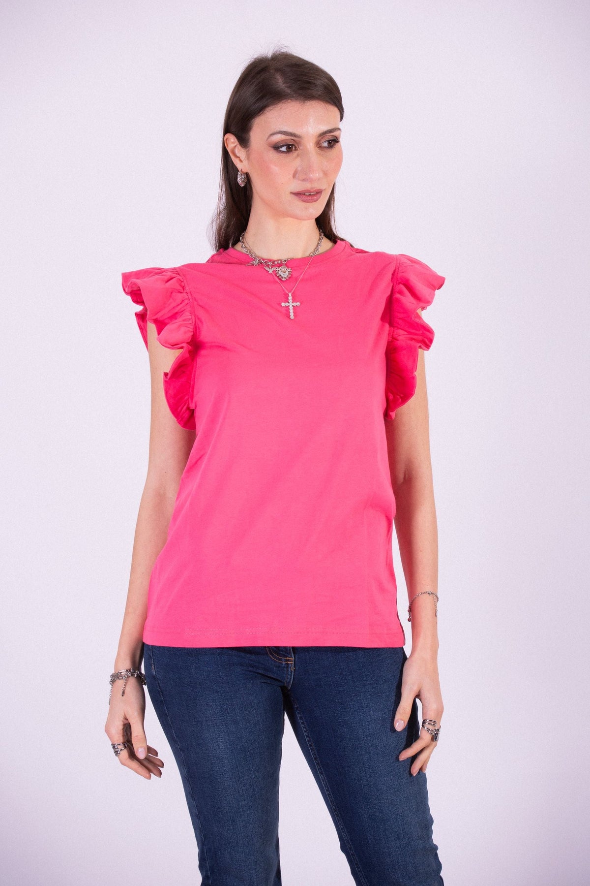 SILVIAN HEACH T-SHIRT MANICA ARRICCIATA