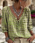 Candice - Fashionable Polka-Dot Blouse