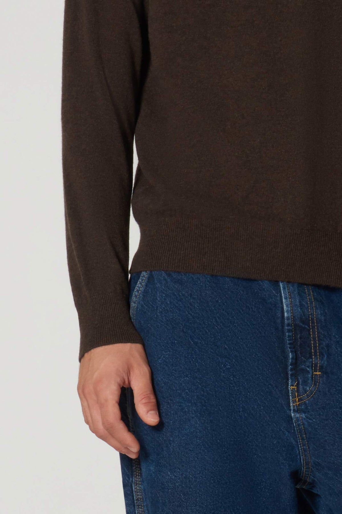 Maglia Girocollo in Puro Cashmere Mocha
