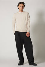 Maglia Girocollo in Puro Cashmere Avena