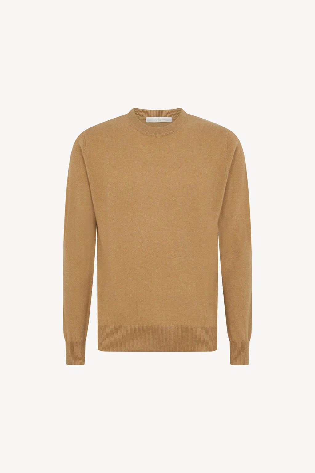 Maglia Girocollo in Puro Cashmere Cammello