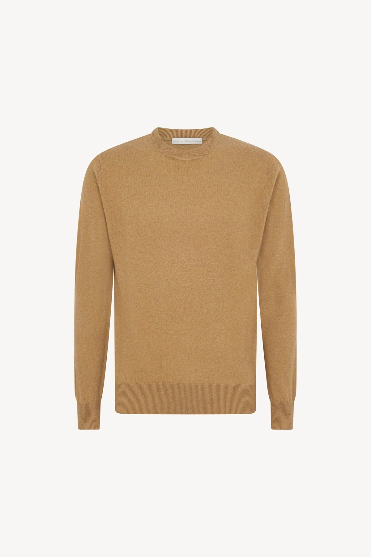 Maglia Girocollo in Puro Cashmere Cammello