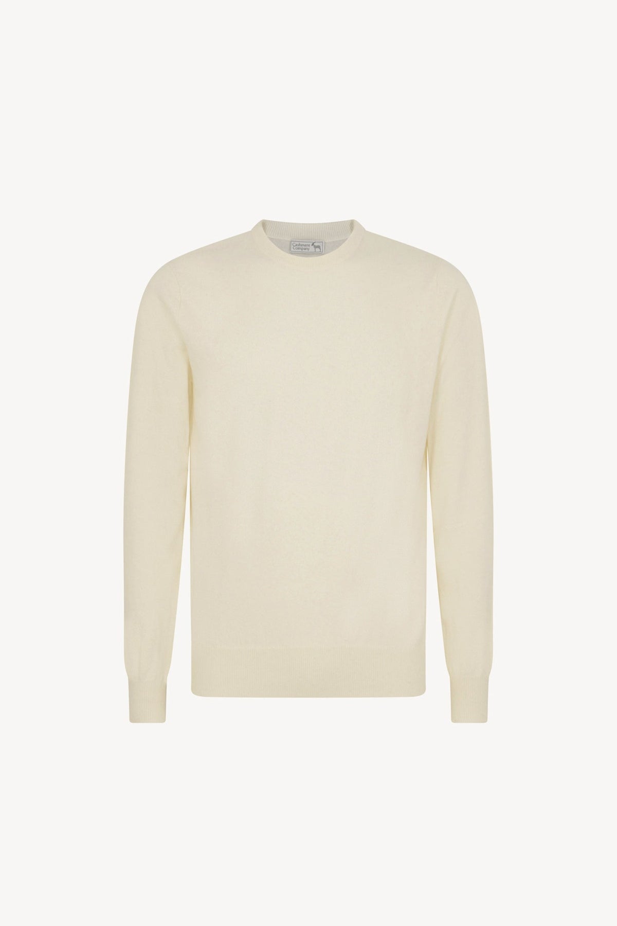 Maglia Girocollo in Puro Cashmere Latte