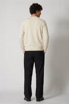 Maglia Girocollo in Puro Cashmere Latte