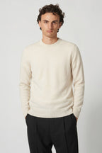 Maglia Girocollo in Puro Cashmere Latte