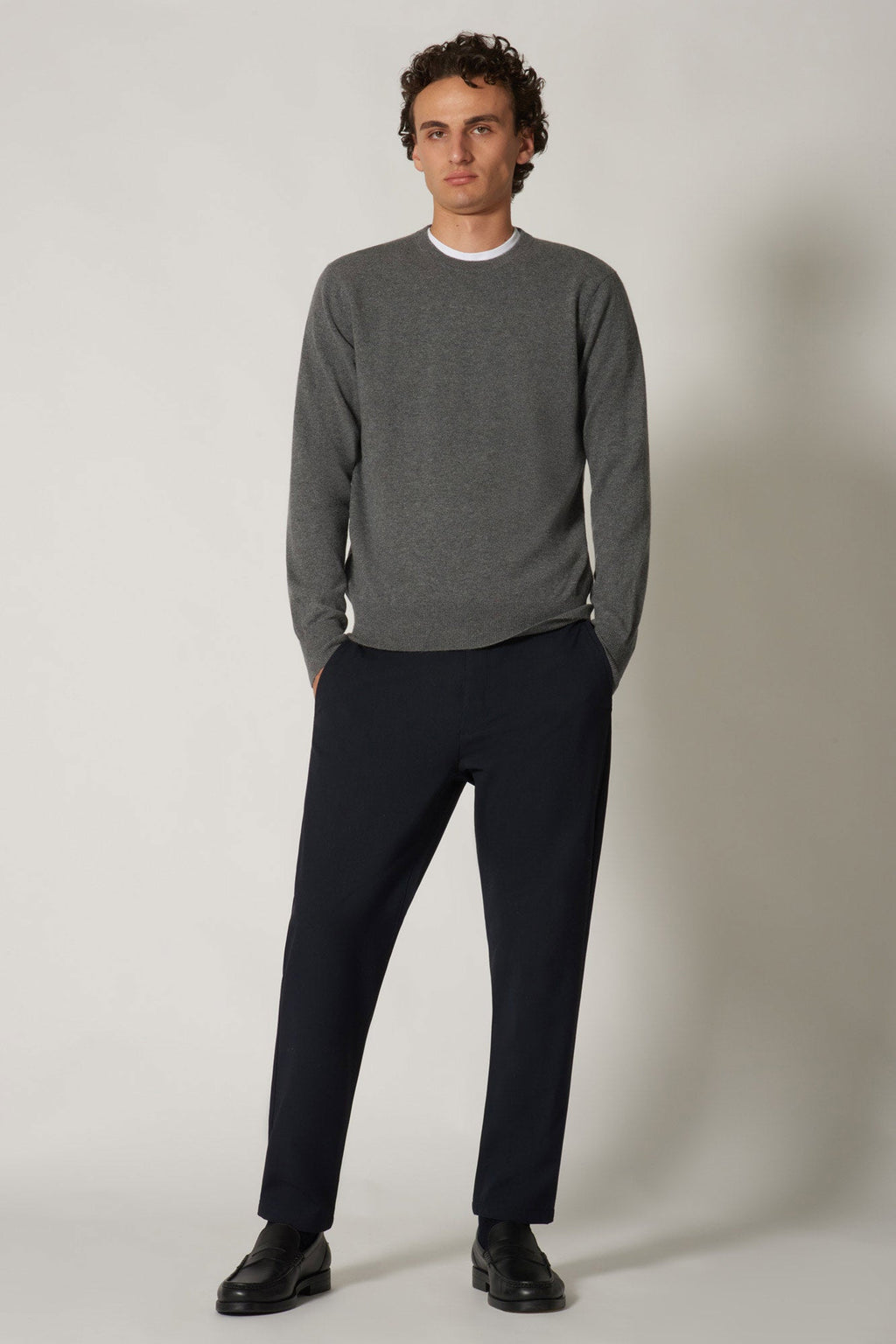 Maglia Girocollo in Puro Cashmere Flanella
