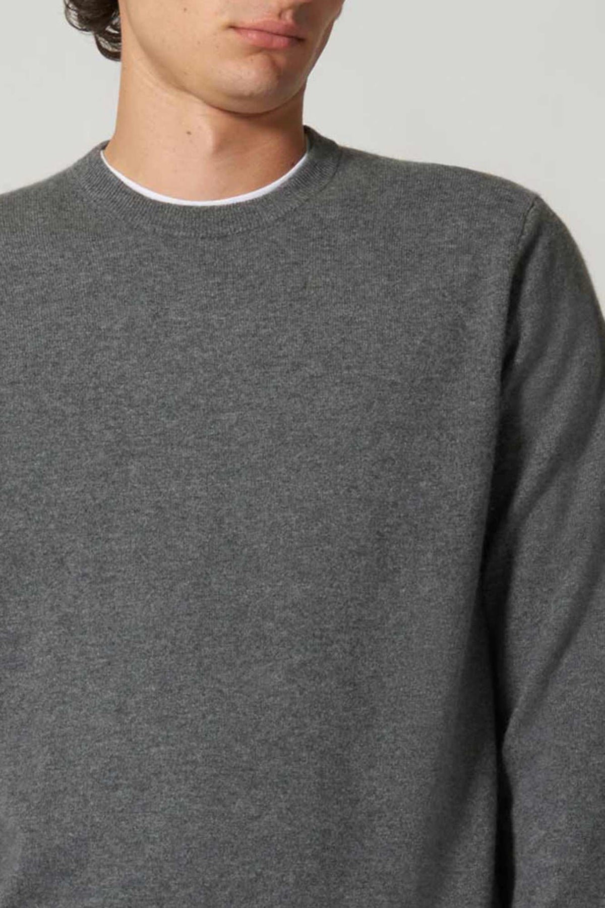 Maglia Girocollo in Puro Cashmere Flanella