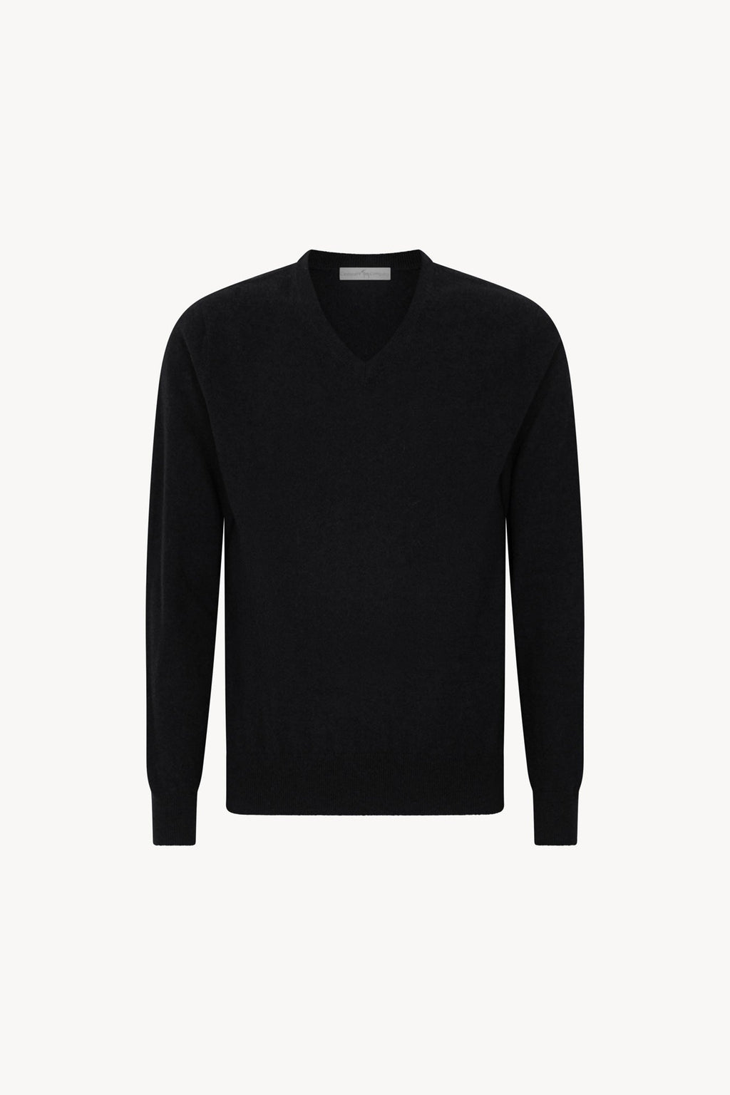 Maglia Scollo a V in Puro Cashmere Nero