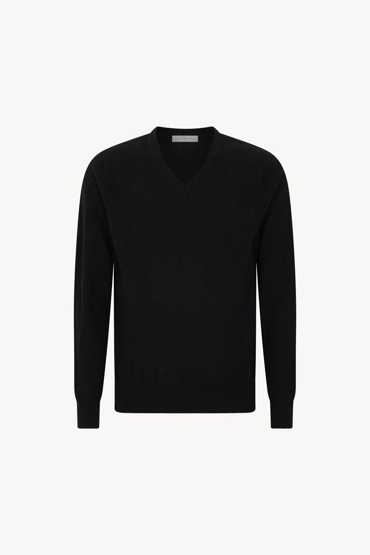 Maglia Scollo a V in Puro Cashmere Nero