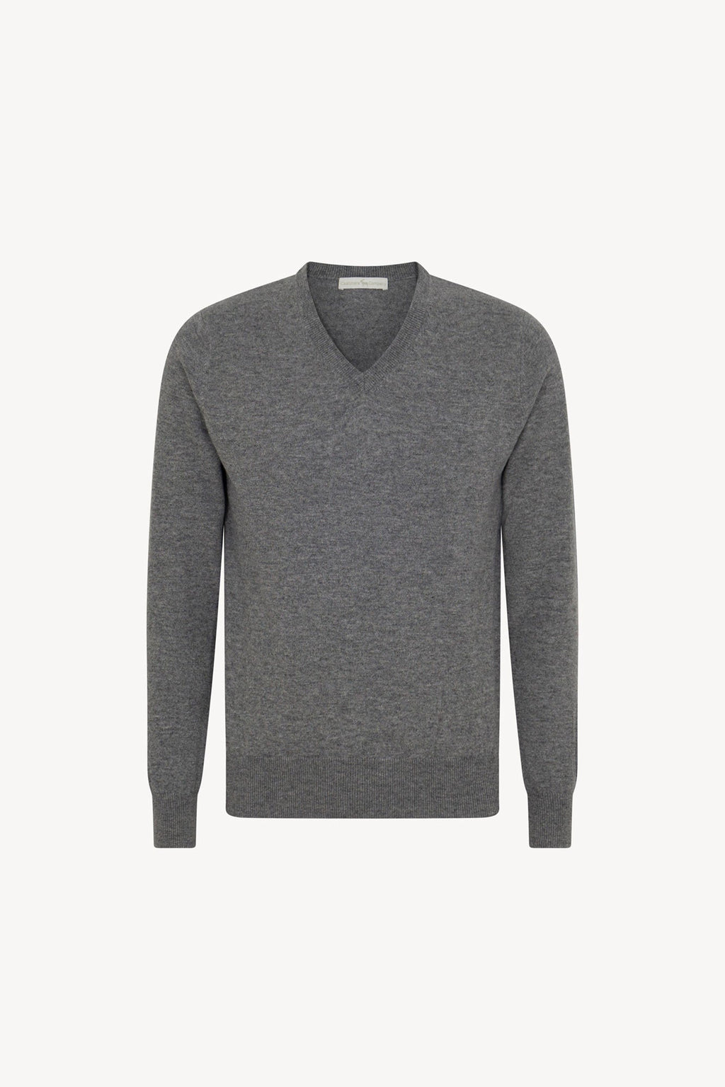 Maglia Scollo a V in Puro Cashmere Silver
