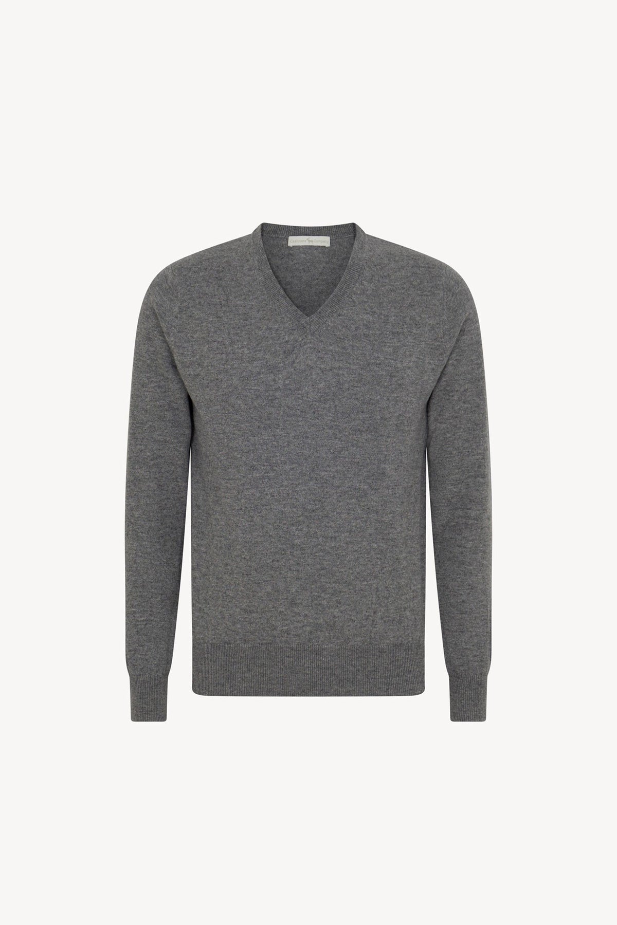 Maglia Scollo a V in Puro Cashmere Silver