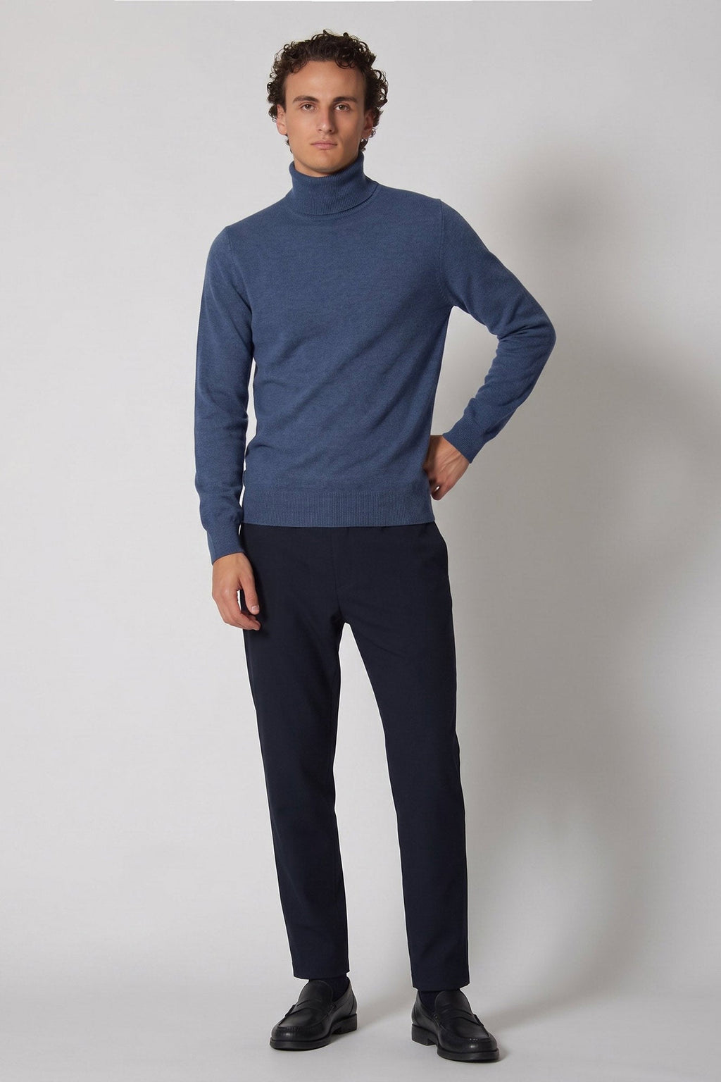 Dolcevita in Puro Cashmere Denim Scuro