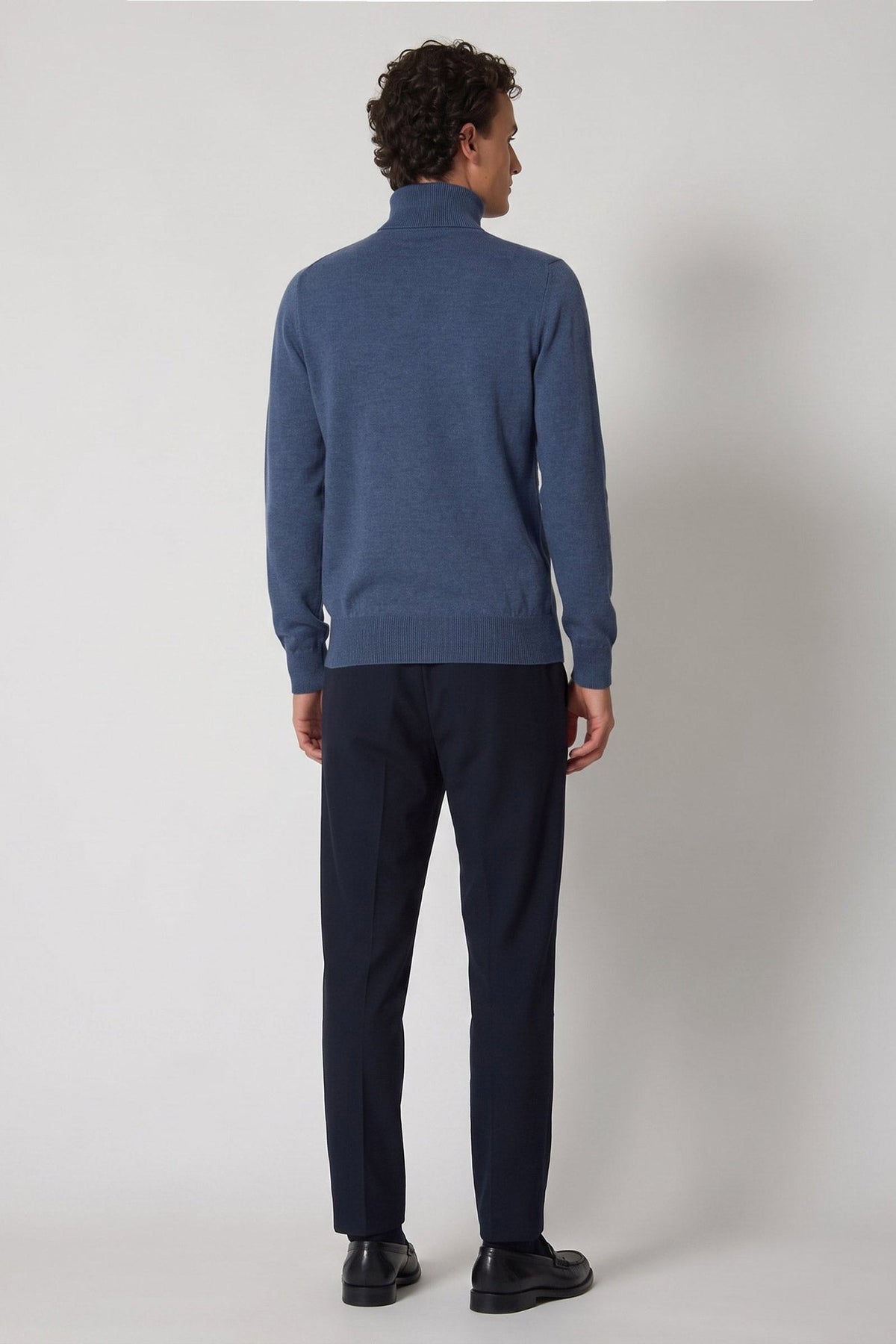 Dolcevita in Puro Cashmere Denim Scuro