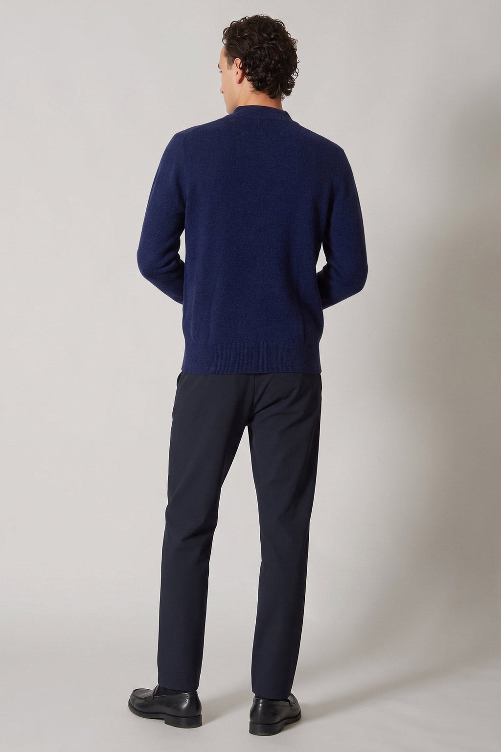 Maglia a Lupetto in Puro Cashmere Ink Blue