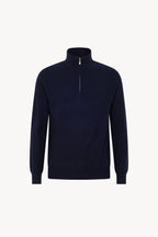 Lupetto Mezza Zip in Puro Cashmere Navy