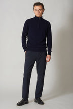 Lupetto Mezza Zip in Puro Cashmere Navy