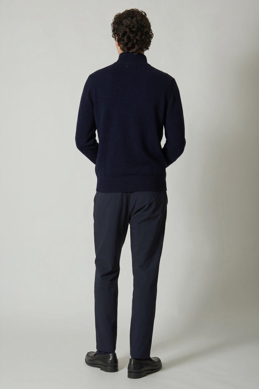 Lupetto Mezza Zip in Puro Cashmere Navy