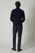 Lupetto Mezza Zip in Puro Cashmere Navy