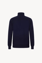 Lupetto Mezza Zip in Puro Cashmere Navy