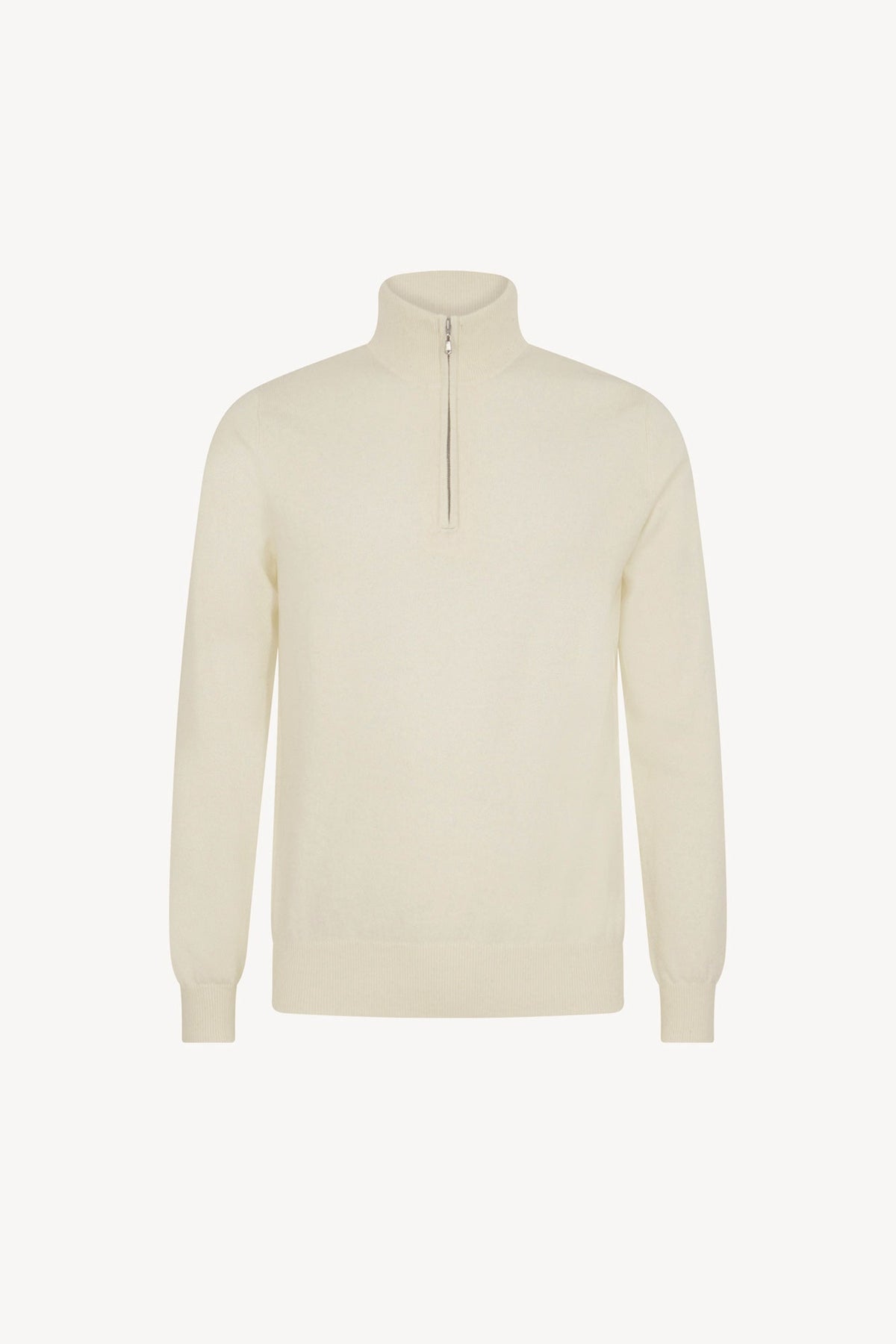 Lupetto Mezza Zip in Puro Cashmere Latte