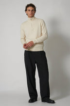 Lupetto Mezza Zip in Puro Cashmere Latte