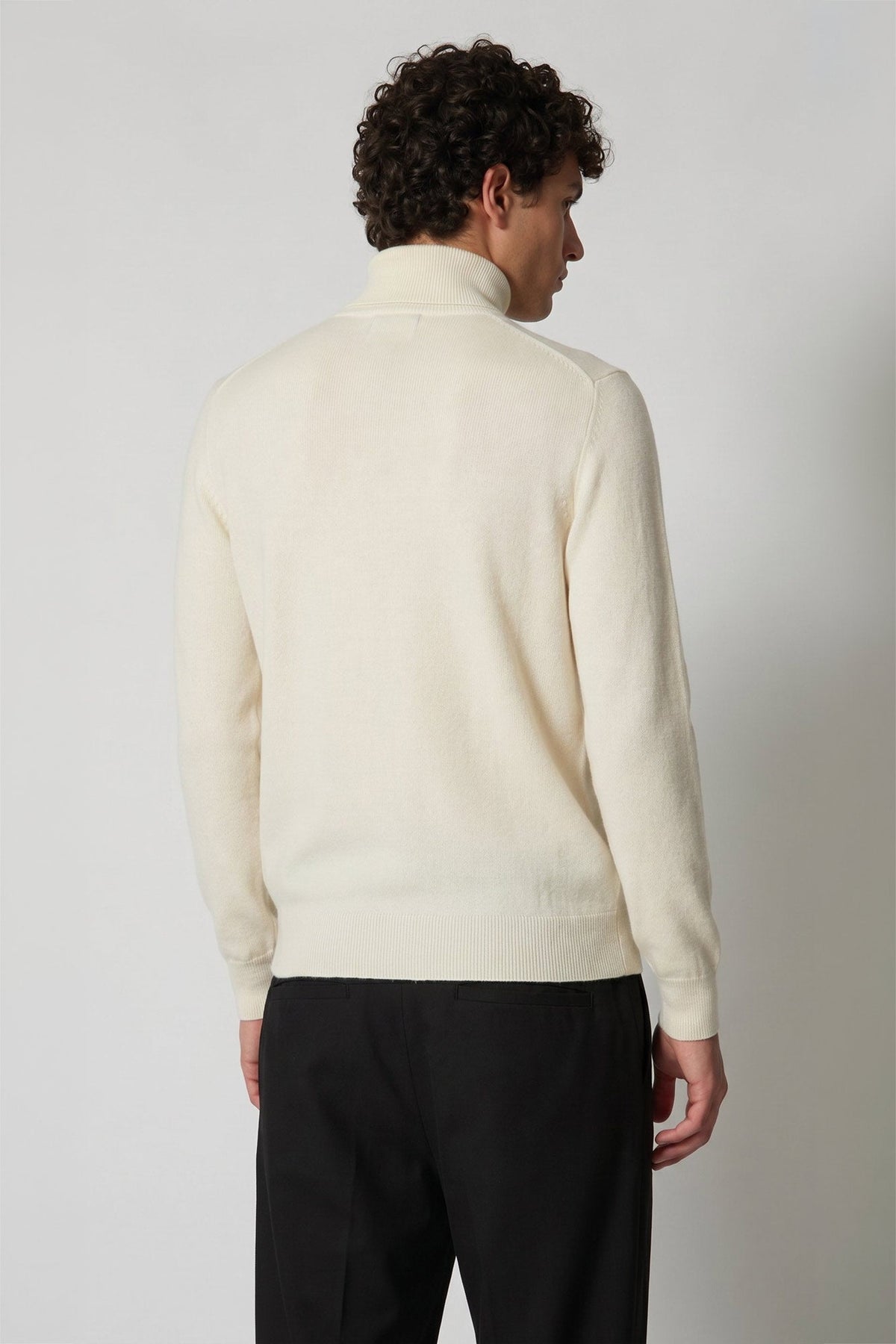 Lupetto Mezza Zip in Puro Cashmere Latte