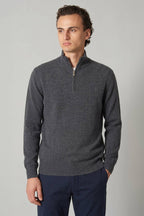 Lupetto Mezza Zip in Puro Cashmere Flanella