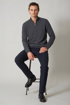 Lupetto Mezza Zip in Puro Cashmere Flanella