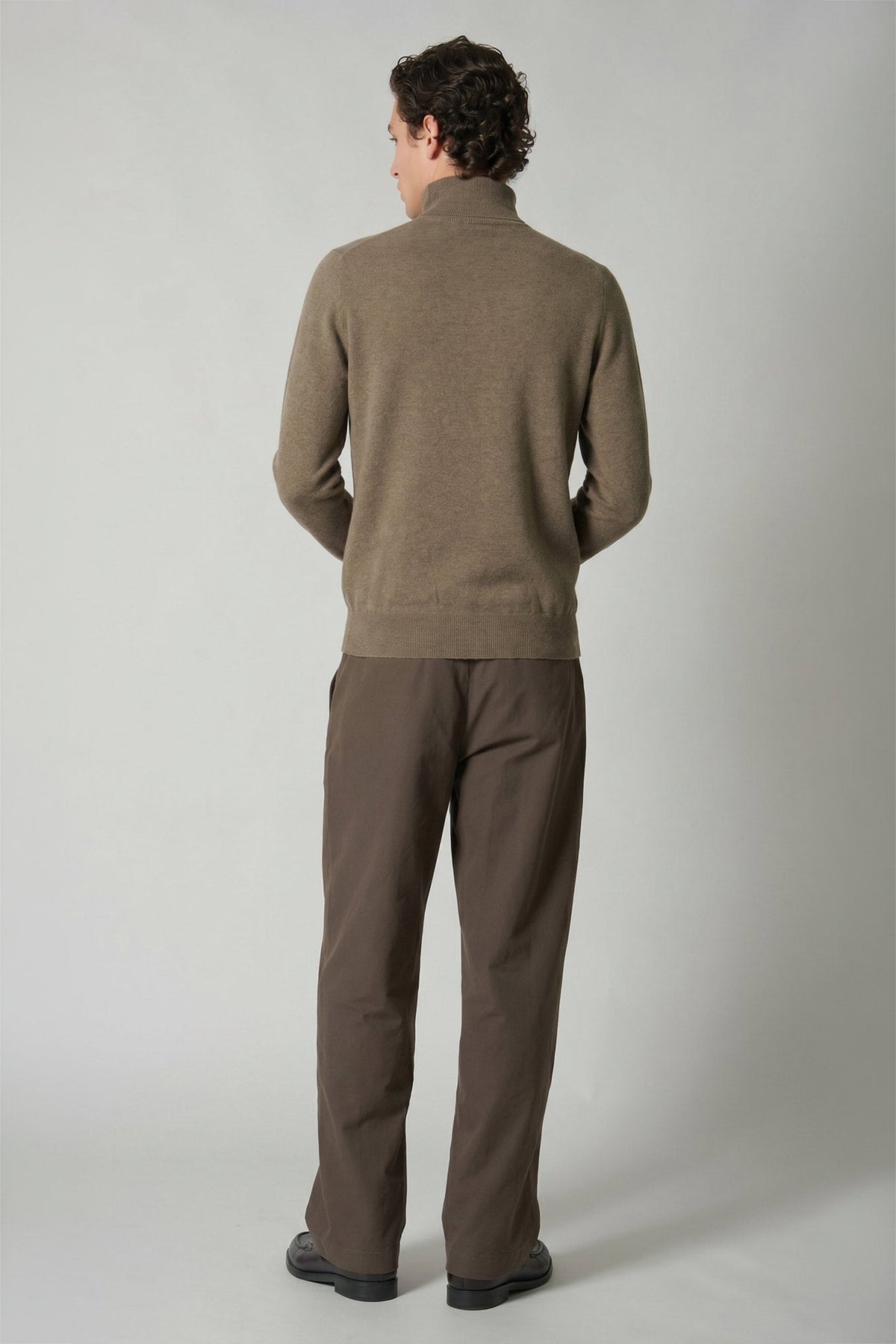 Lupetto Mezza Zip in Puro Cashmere Dune