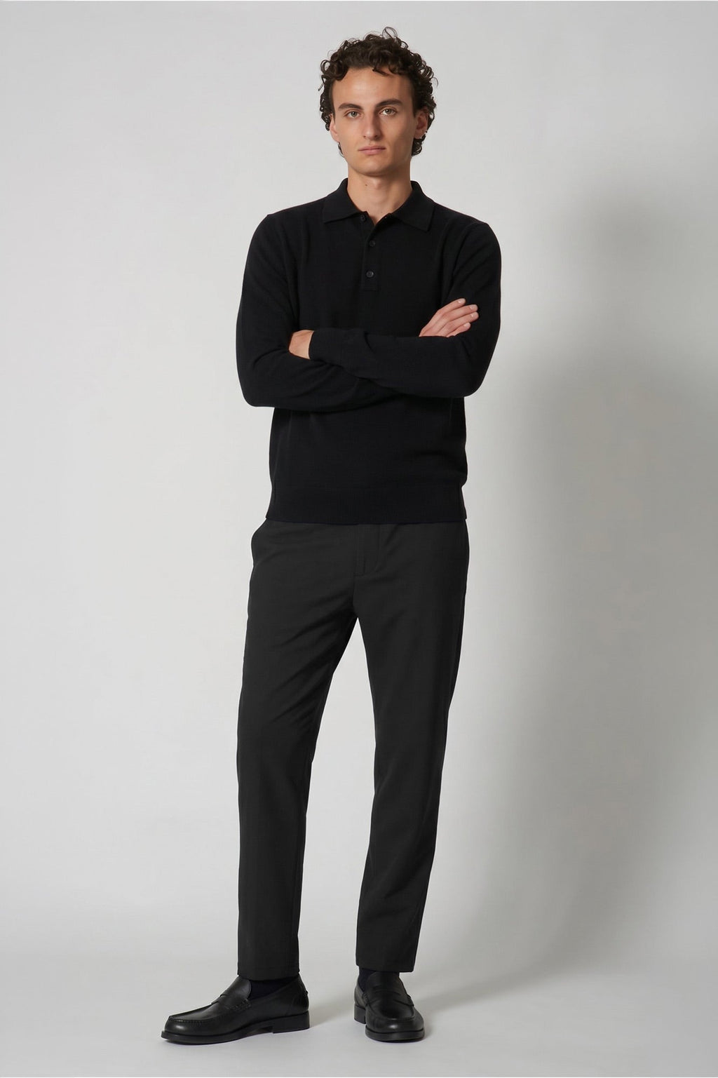 Polo in Puro Cashmere Nero